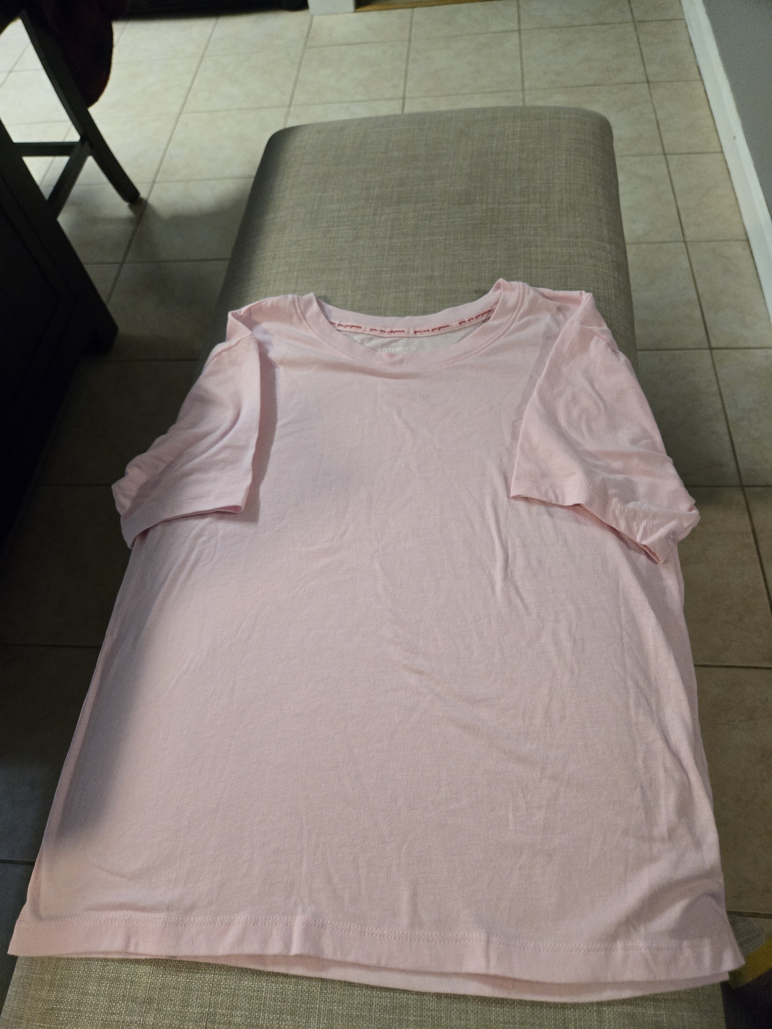 Light Pink Basic Crew Neck Tee